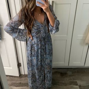 TWO PIECE BLUE MAXI DRESS/KIMONO